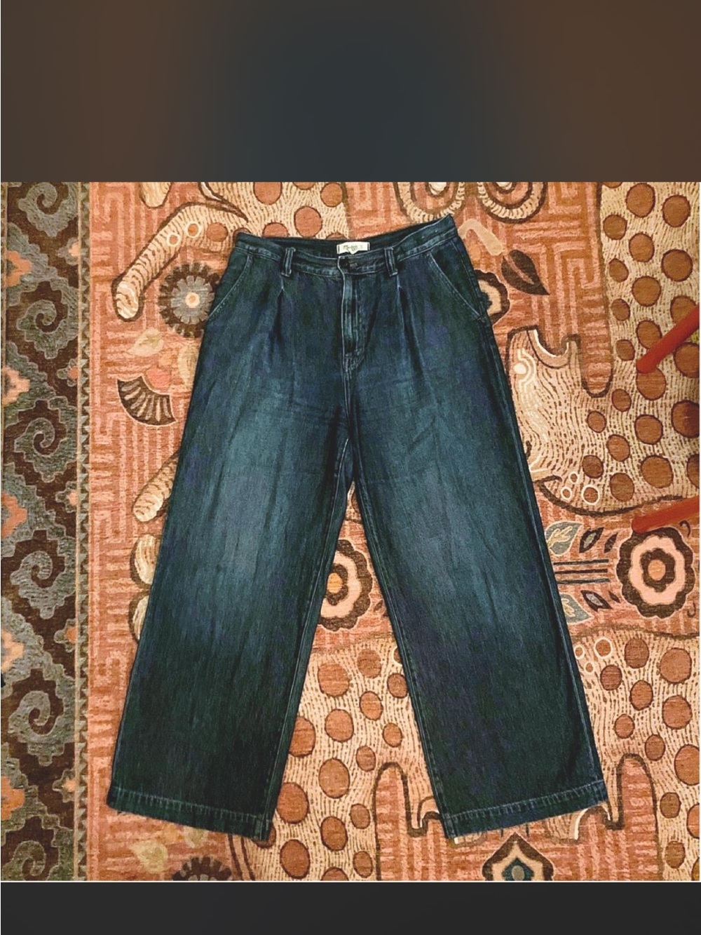 Madewell Indigo Wide-Leg Pleated Jeans